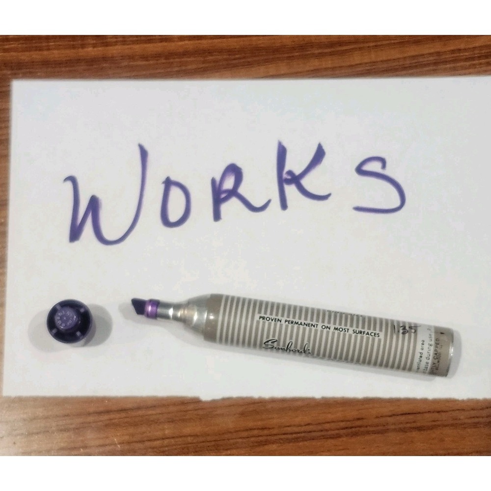 Vintage Sandford King Size Permanent Marker Purple STRONG Smell Chisel Tip